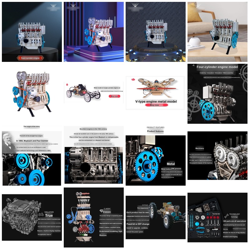 3D DIY Inline-Vierzylinder-Mot – Model Kit Engine Bewertung und Preis